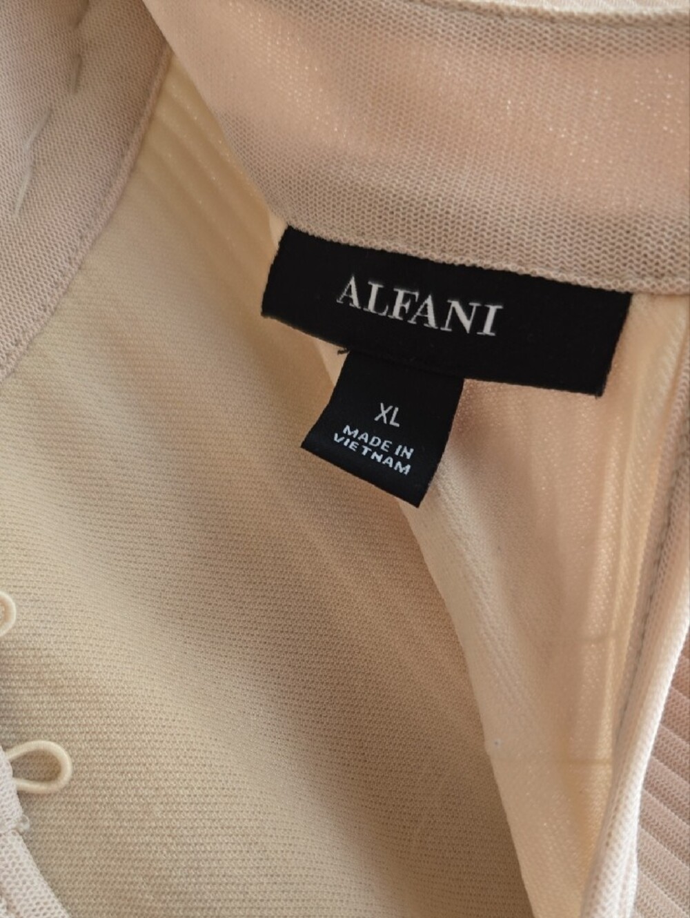 Women’s Pleated Jewel-Neck Blouse in Cream - Picture 2 of 5